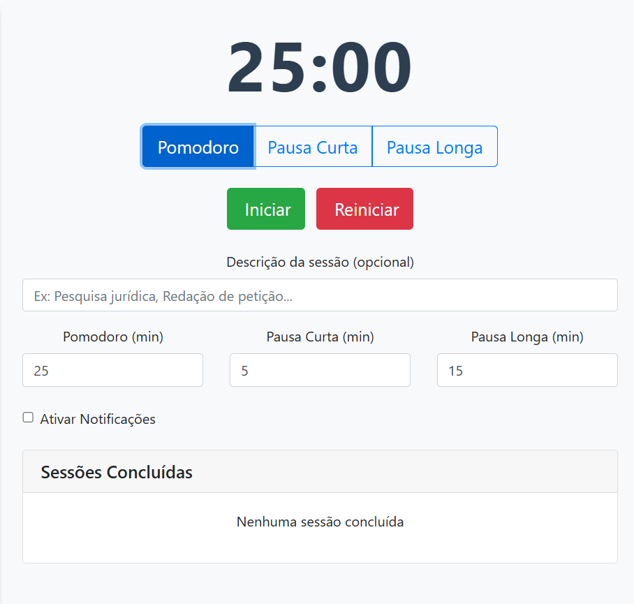 Ferramenta para usar a técnica Pomodoro