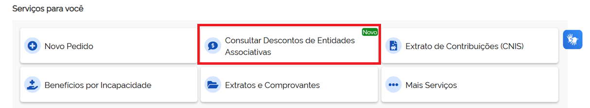 Opção de Consulta Descontos de Entidades Associativas do Meu INSS para verificar fraude do INSS
